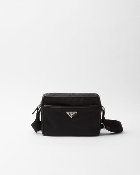 Black Re-nylon And Saffiano Shoulder Bag | PRADA Prada Bag Men, Mens Designer Bag, Tape Shoulder, Mens Bag, Messenger Bag Backpack, Latest Bags, Mens Travel Bag, Shoulder Strap Bag, Bags Aesthetic