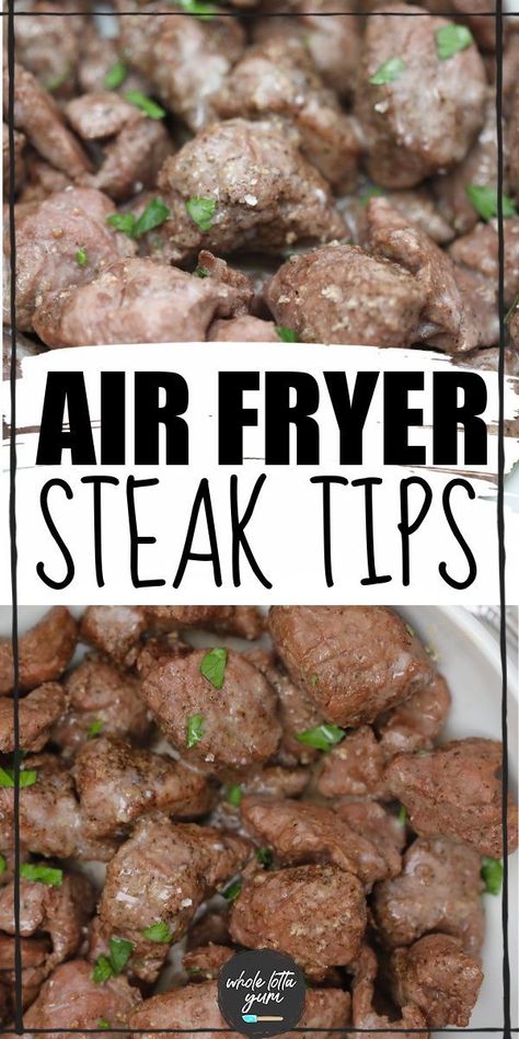 Easy air fryer beef tips when you're wanting steak tips in air fryer that are quick, healthy, and easy. The air fryer steak tips are also keto, low carb, gluten free and paleo. Airfryer Beef Tips, Air Fryer Beef Tips Recipes, Air Fried Veggies, Air Fryer Steak Tips, Beef Tips Recipe, Sirloin Tip Steak, Beef Tip Recipes, Fried Veggies, Beef Tips And Gravy