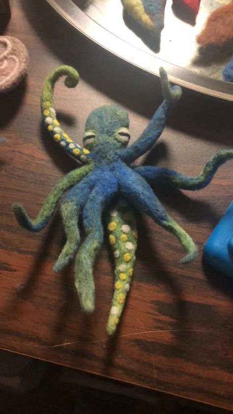 Felt Octopus, Needle Felted, Needle Felting, Octopus, Felt