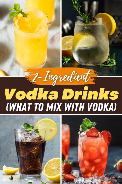 As much as I love elaborate cocktails, you can't beat these super simple 2-ingredient vodka drinks when you need something easy, refreshing, and boozy. Best Vodka Mixed Drinks, Drinks Made With Vodka, Vodka Drinks Recipes Easy, Simple Vodka Drinks, What To Mix With Vodka, Best Vodka Drinks, Vodka Drinks Easy, Vodka Mixed Drinks, Vodka Cocktails Easy