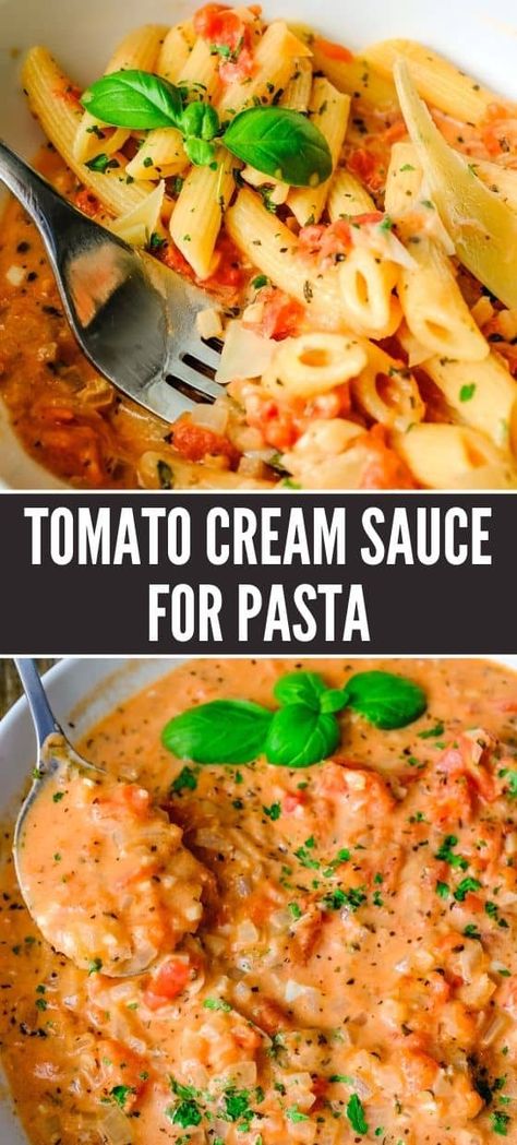 TOMATO CREAM SAUCE FOR PASTA 1 Cup Heavy Cream Recipes, Pasta Dishes With Heavy Cream, Creamy Italian Sausage Pasta Tomato Cream Sauces, Heavy Cream Tomato Pasta Sauce, Tomato Cream Sauce Recipe, Make Ahead Pasta Sauce, Spaghetti Sauce With Heavy Cream, Italian Cream Sauce For Pasta, Cherry Tomato Cream Sauce