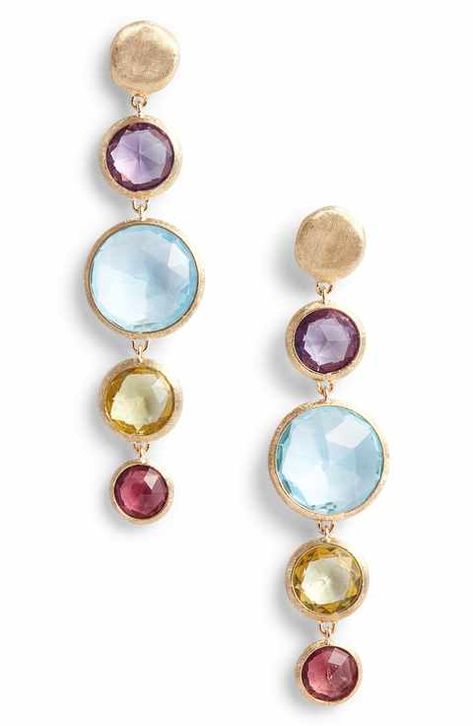 Marco Bicego Jaipur Semiprecious Stone Drop Earrings Sabyasachi Collection, Stone Drop Earrings, Gemstone Drop Earrings, Sapphire Earrings Studs, Marco Bicego, Sapphire Studs, Yoga Jewelry, Online Earrings, Bohemian Jewelry