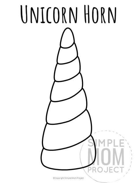 Unicorn Horn Template, Horn Template, Diy Unicorn Birthday Party, Wooden Unicorn, Birthday Party Invitations Free, Unicorn Themed Birthday Party, Unicorn Birthday Party Invitation, Unicorn Printables, About Heart