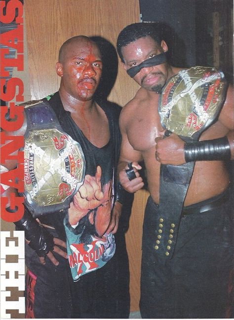 Mustafa and New Jack - The Gangstas ECW Ecw Wrestling, Wwf Superstars, Wrestling Team, Wrestling Posters, Wrestling Gear, Wrestling Stars, New Jack, Ric Flair, Wrestling Superstars