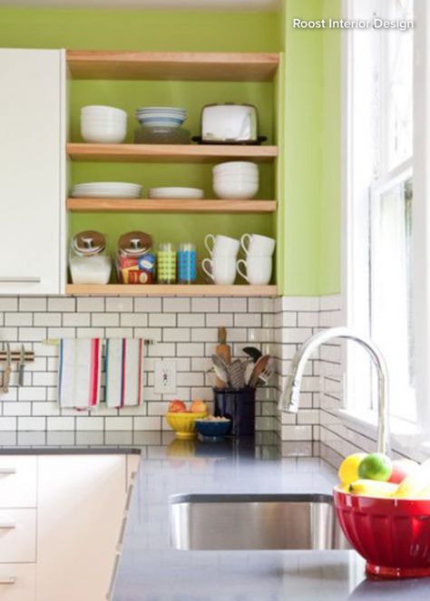 How to Work With a Color Consultant Apple Green Kitchen, Paint Floor, Accessories Wallpaper, Subway Tile Design, Interior Design Pictures, Tile Accessories, Eclectic Interior Design, White Subway Tiles, Colorful Kitchen