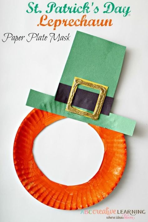 St.-Patricks-Day-Leprechaun-Paper-Plate-Mask-Craft-for-Kids--683x1024 Mask Craft, Leprechaun Craft, Saint Patricks Day Art, Fete Saint Patrick, March Crafts, St Patricks Crafts, St Patricks Day Crafts For Kids, March Activities, St Patrick Day Activities