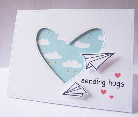 Hug Cards Handmade, Sending Hugs Card, Hug Card, Layered Cards, Paper Quilling Cards, Diy Valentines Cards, Gold Award, Special Style, Sending Hugs