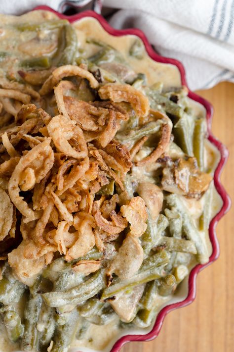 Instant Pot Green Bean Casserole | greens & chocolate Green Bean Casserole Instant Pot, Instant Pot Green Bean Casserole, Healthy Thanksgiving Dinner, Casserole Instant Pot, Oatmeal Cranberry Cookies, Spinach Dip Recipe, Greenbean Casserole Recipe, French Fried Onions, Healthy Thanksgiving