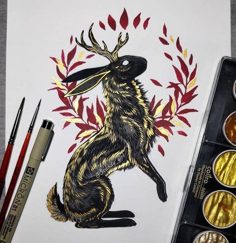 Tier Tattoo, Concept Ideas, Viking Art, Rabbit Art, Bunny Art, Mythical Creatures Art, Arte Fantasy, 판타지 아트, Art And Illustration