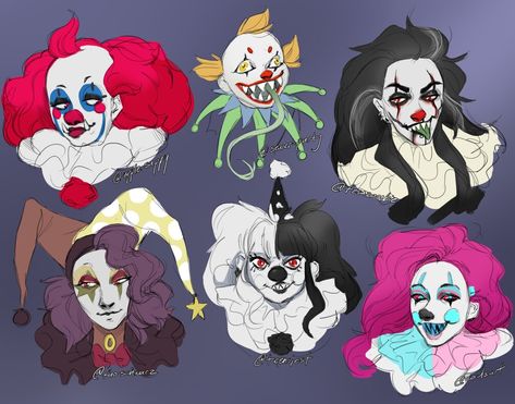 Evil Clown Character Design, Clown Neck Ruffle Drawing Reference, Clown Character, Clown Art, Cute Clown, Creepy Clown, Drawing Tutorials, Painting Illustration, Art Reference Photos