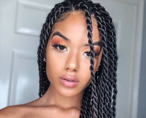 Protective Styles For Natural Hair Twists, Bob Marley Hairstyles Braids, Marley Twist Hairstyles Medium, Bob Marley Braids, Twist With Braiding Hair, Black Woman Hair Styles, Medium Marley Twists, Marley Twist Styles, Medium Twist Braids