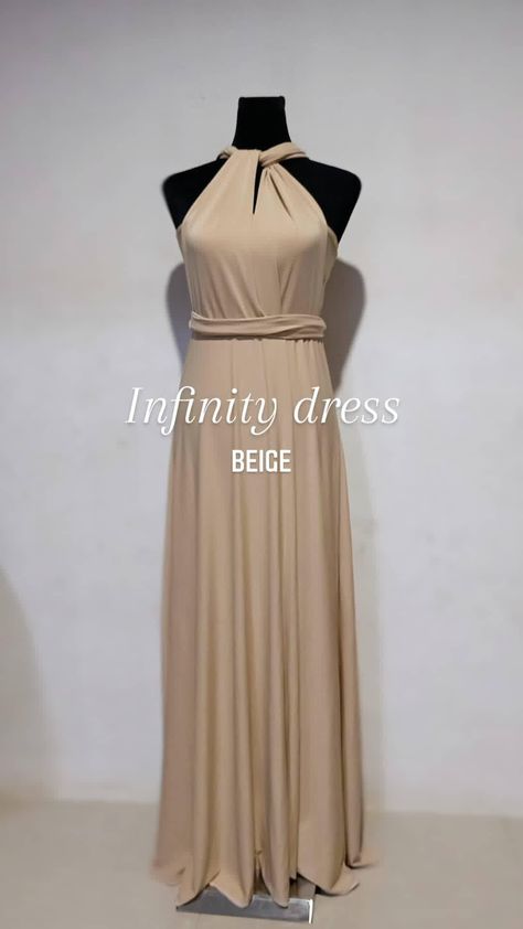 Bridesmaid Infinity dress in beige color Spandex textile Floor length #bridesmaid #dress #wedding #beige #nudebrown #infinitydress #party #events #fashion Colour Matching, Infinity Dress, Party Events, Put A Ring On It, Dress Wedding, Beige Color, Bridesmaid Dress, Color Matching, Light Brown