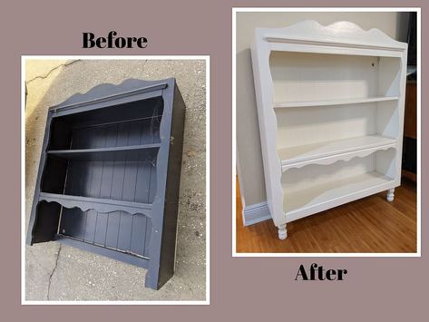 Diy Desk Hutch, Dresser Into Bookshelf, Bookshelf Refurbish Ideas, Hutch Top Repurposed Ideas, Hutch Top Repurposed, Hutch Makeover Diy, Upcycle Desk, Hutch Top, Family Room Paint