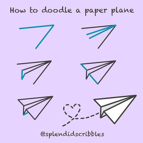 Paper Plane Doodle, Plane Doodle, Paper Airplane Drawing, Airplane Doodle, Scratch Paper Art, Pencil Sketches Easy, Baby Record Book, Airplane Drawing, Small Doodle