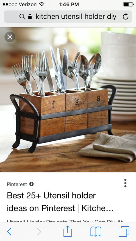 Knife spoon and fork - utensil holder Utensils Organization Ideas, Utensils Holder Diy, Utensils Drawer, Kitchens Storage, Kitchen Spoon Holder, Spoon And Fork Holder, Diy Utensils, Utensil Drawer Organization, Utensil Organizer