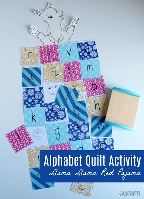 Llama Llama Red Pajama Alphabet Quilt Activity via @educatorsspinon #vbcforkids #book Llama Llama Red Pajama, Creative Curriculum Preschool, Alphabet Quilt, Clothing Themes, Llama Llama, Red Pajamas, Fall Preschool, Creative Curriculum, Lambswool Sweater