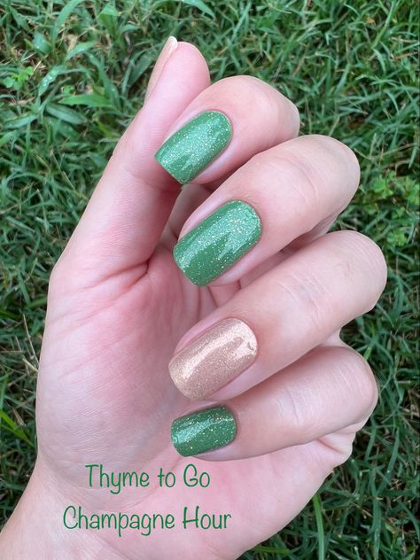 Color Street Nails Thyme To Go, Thyme To Go Color Street Combo, Color Street Champagne Hour, Champagne Hour Color Street, Thyme To Go Color Street, August Nails, Toe Nail Color, Street Stock, Street Nails