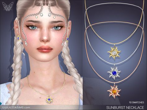 The Sims Resource - Sunburst Necklace Sims 4 Cc Necklace Collection, Sims 4 Star Necklace, Sims 4 Cc Evil Eye Necklace, Sims 4 Cc Magic Clothes, Sims 4 Necklace Cc, Sims 4 Cc Necklace, Ts4 Accessories, Sims Accessories, Sims Medieval