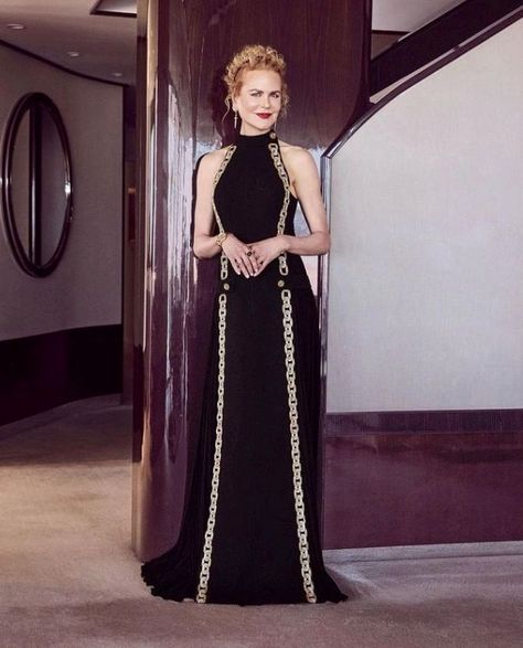 Golden Globes red carpet 2021: Photos of celebrities at home Louis Vuitton Dress, Golden Globes Red Carpet, Custom Gown, Golden Globe, Golden Globe Award, Black Gown, Couture Gowns, Nicole Kidman, Red Carpet Looks