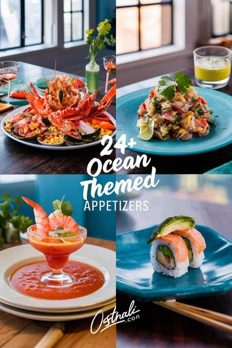 Dive into a world of flavor with these 24+ amazing ocean-themed appetizers that bring the sea to your table. Perfect for summer gatherings or cozy nights in each dish is a celebration of fresh ingredients and vibrant colors. Discover your new favorite treats and impress your guests with oceanic delights! Ocean Themed Party Food, Seafood Bites, Tuna Tartare Recipe, Shrimp Cocktails, Tartare Recipe, Taco Bites, Seaweed Wrap, Sushi Grade Tuna, Ocean Theme Party