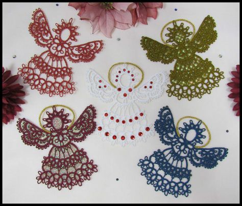 How to Use a Tatting Shuttle to Create Lovely Lacy Designs | HubPages Tatted Angel, Tatting Christmas, Tatting Patterns Free, Needle Tatting Patterns, Shuttle Tatting Patterns, Bruges Lace, Crochet Angels, Tatting Tutorial, Tatting Jewelry