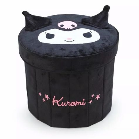 Sanrio Kuromi Storage Box Tubular Foldable Fabric 11.8x10.6" New Without Tags Sanrio Storage, Kuromi Room, Stacking Storage Boxes, Small Storage Boxes, Sanrio Kuromi, Canvas Storage, Storage Stool, Round Storage, Plastic Box Storage