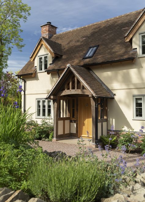 Cottage Case Study - Mistletoe Cottage Cottage Dormer, English Cottagecore, Cottages Uk, External Design, Country Cottage Interiors, House Front Door Design, Cottage Windows, Cottage Modern, Green Windows