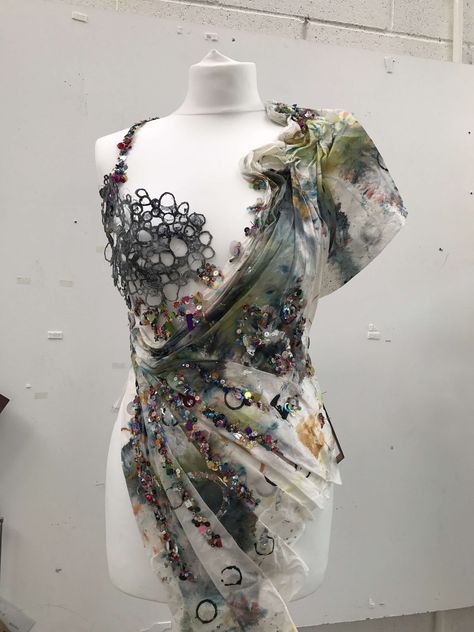 Gcse Textiles Final Piece Corset, Mother Nature Fashion, Decay In Fashion, Fashion Exhibition Display, Nature Fashion Design, Textiles Final Piece, Fashion Inspired By Nature, Junk Kouture, Textiles Gcse