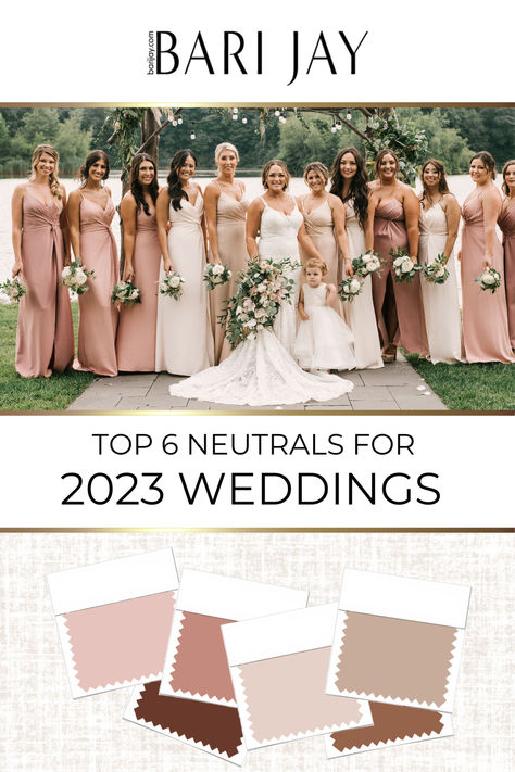 bridesmaid dresses, perfect for any wedding style and available in multiple colors. Shades Of Ivory Bridesmaid Dresses, Classic Fall Wedding Colors, August Bridesmaid Dresses Color Schemes, Fall Wedding Dress Colors, Spring Bridesmaid Dresses Colors, Bridal Party Colours, Neutral Bridesmaid Dresses Mismatched, Wedding Party Colors, Bridal Party Colors