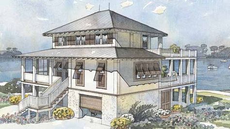 Mouse over to pause slideshow House Plans Southern, Modern Beach Cottage, Modern Beach House Decor, Beach Chic Decor, Beach House Floor Plans, Southern Living House, Allison Ramsey, Southern Living House Plans, Coastal House Plans