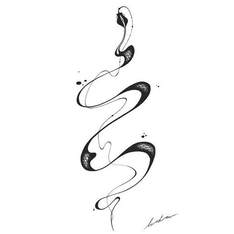 Movement Tattoo Ideas, Kundalini Tattoo Snakes, Nagini Tattoo, Abstract Snake Tattoo, Incense Tattoo, Shapes Tattoo, Kundalini Tattoo, Snake Sleeve, Abstract Tattoo Ideas