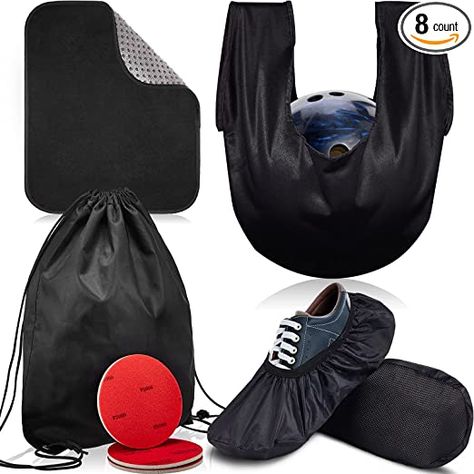 Amazon.com : 8 Pcs Bowling Shoe Protector Covers Bowling Ball Seesaw Microfiber Bowling Ball Polisher Bowling Ball Towel Bowling Sanding Pads with Storage Bag Bowling Accessory Kit for Bowling Sport Equipment (L) : Sports & Outdoors Bowling Accessories, Sport Equipment, Bowling Shoes, Bowling Ball, Shoe Covers, Sports Equipment, Sanding, Bowling, Storage Bag