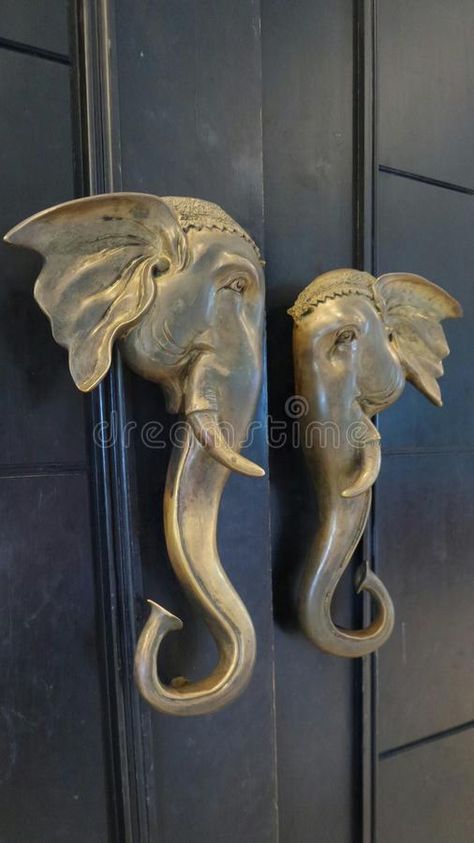 Pooh Corner, Door Knobs And Knockers, Elephant Carving, Design Moodboard, Kunming, Brass Door Handles, Main Door Design, Se Asia, Indian Textiles