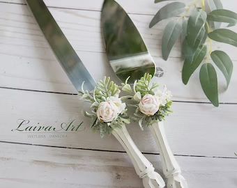 Greenery Cake, Wood Themed Wedding, Wedding Knife Set, Wedding Cake Knife Set, Wedding Cake Setting, Wedding Cake Serving Set, Rose Gold Wedding Cakes, Wedding Cake Server Set, Cake Knife Set