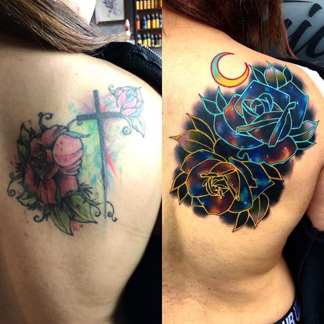 Tattoo Cover Up With Flowers, Back Tattoo Women Cover Up, Back Coverup Tattoos For Women, Wrist Tattoo Cover Up For Women, Large Cover Up Tattoo, Cover Up Tattoo Designs For Women, Tattoo Coverups, Cover Up Tattoos For Women, Cute Owl Tattoo