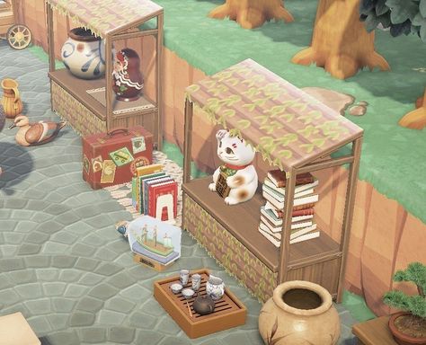 Shopping Plaza Animal Crossing, Animal Crossing Marketplace, Acnh Flea Market Ideas, Acnh Flea Market, Animal Crossing Flea Market, Animal Crossing Medieval Market, Acnh Abandoned, Animal Crossing Memes, Animal Crossing Pocket Camp