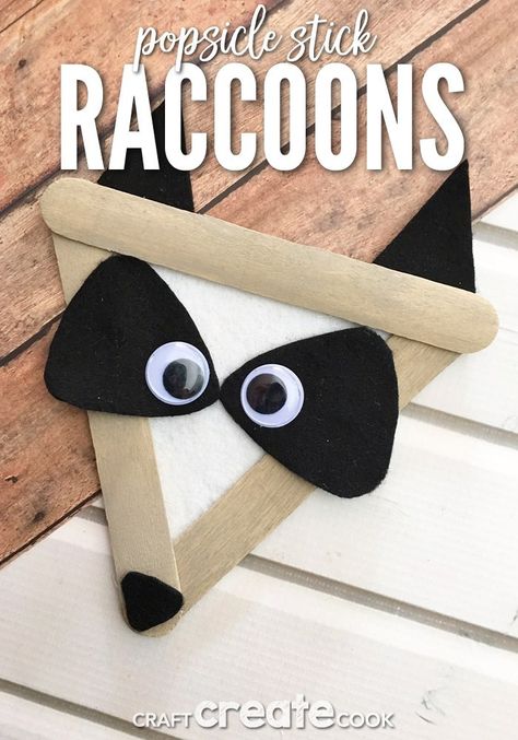 Our Raccoon Craft for Kids is a perfect indoor craft activity for a chilly Fall day! Raccoon Craft, Popsicle Stick Crafts For Kids, Indoor Crafts, Popsicle Crafts, Crafts For Teens To Make, Sleeping Bear, Animal Crafts For Kids, Popsicle Stick Crafts, Popsicle Stick