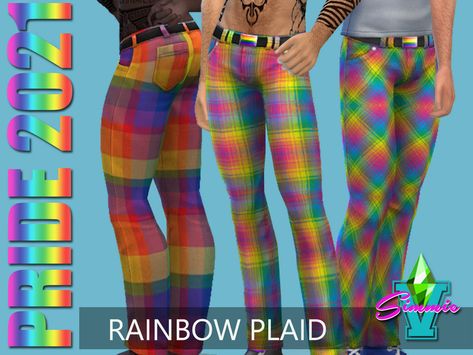 Sims 4 Cc Hair, Holiday Vest, Rainbow Pants, Rainbow Plaid, Clothing Male, Argyle Sweater Vest, Male Clothing, Torn Jeans, Rainbow Outfit