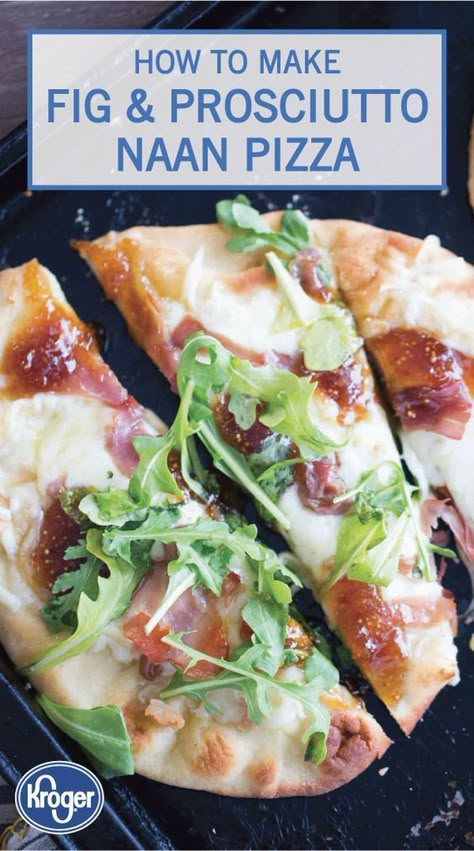 Flatbread Pizza With Fig Jam, Prosciutto On Pizza, Naan Bread Pizza With Prosciutto, Flatbread Pizza Recipes Prosciutto, Prosciutto Naan Pizza, Fig And Brie Pizza, Fig Jam Flatbread, Prosciutto And Fig Flatbread, Flatbread Prosciutto Arugula Pizza