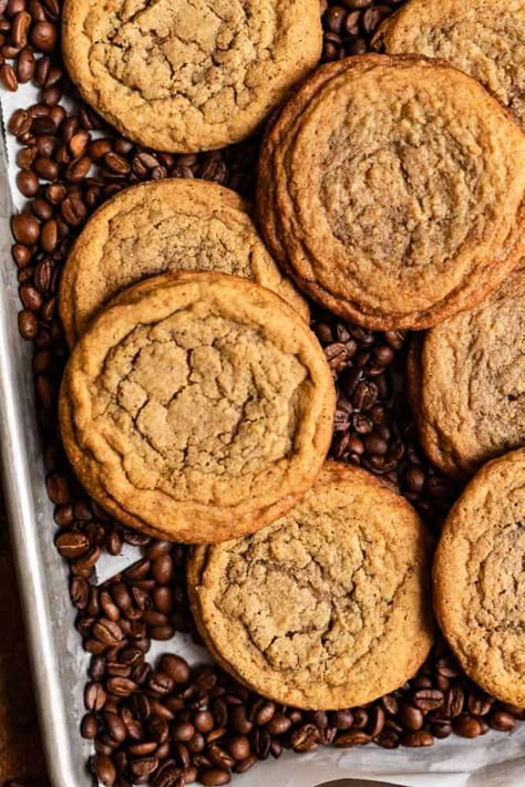 Coffee Desserts Fancy, Cookies To Dip In Coffee, Cappuccino Cookies Recipe, Coffee Treats Easy, Super Chewy Cookies, Desserts With Espresso Powder, Cookie Recipes Coffee, Easy Coffee Cookie Recipes, Cinnamon Coffee Cookies Recipe