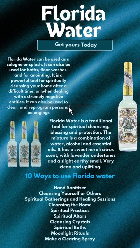 Benefits Of Florida Water, Florida Water Prayer, Uses For Florida Water, Florida Water Benefits, How To Use Florida Water, Florida Water Uses, How To Make Florida Water, Florida Water Spiritual Uses, Florida Water Recipe