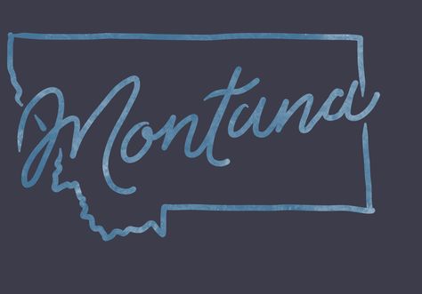 Montana Outline Tattoo, Montana Travel, Script Typeface, Cursive Fonts, Script Fonts, Fun Stuff, Handwriting, Montana, Tattoo Ideas