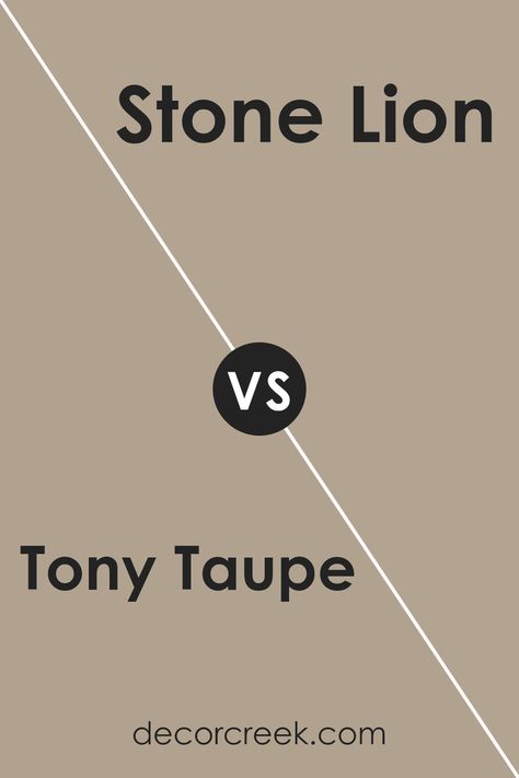 Tony Taupe SW 7038 by Sherwin Williams vs Stone Lion SW 7507 by Sherwin Williams Tony Taupe, Taupe Bedroom, Grey Wall Color, Taupe Paint, Stone Lion, Neutral Paint Colors, Neutral Paint, Color Sorting, Kitchen Paint