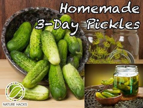 Try 3-Day Pickles Recipe! You'll just need Around 20 large pickling cucumbers (enough to fill 4 quart jars), 1 head of garlic, 2 Tablespoons of pickling... Pickle Recipes, Pickles Recipe, Pickling Spice, Organic Apple Cider, Homemade Pickles, Organic Apple Cider Vinegar, Pickling Cucumbers, Spice Mix, Pickling Recipes