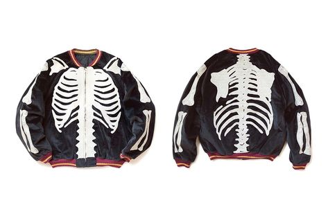 KAPITAL Delivers Velveteen BONE Embroidery Souvenir Jacket #daily #news #hypebeast #mux #muxjasper #fivedoubleues Kapital Skeleton, Embroidery Souvenir, Skeleton Jacket, Bone Jacket, Bone Embroidery, Bones Design, Skeleton Bones, Souvenir Jacket, Rib Cage