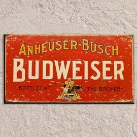 Budweiser Vintage Tin Sign Bud Beer, Budweiser Logo, Tin Bar, Budweiser Clydesdales, Antique Advertising, Budweiser Beer, Retro Tin Signs, Antique Signs, Man Cave Ideas