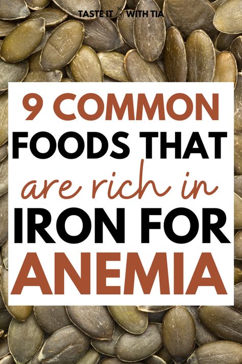 Want to know foods high in iron for anemia, for pregnancy or for your period? If you are a vegan or vegetarian, these options are for you as well, though meat options are also included in this list. These foods improve your health by increasing your iron levels. #iron #ironrich #ironfoods #anemia Good Sources Of Iron Food, Source Of Iron Food, Foods To Boost Iron Levels, Iron Deficiency Foods, Sources Of Iron Food, Food Good For Anemic, Improve Iron Levels, Food That Has Iron, Foods To Help With Iron Deficiency