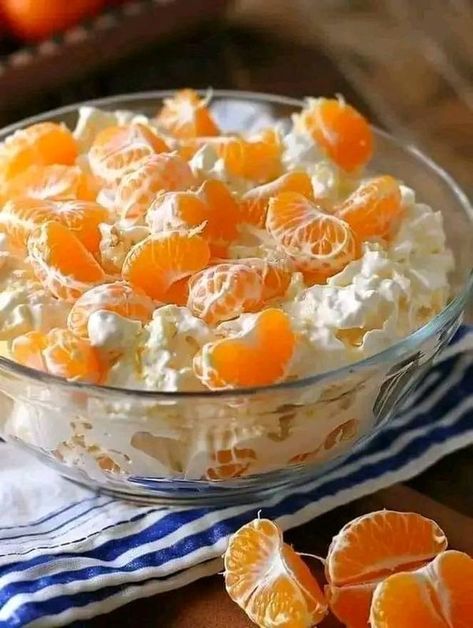 The Pioneer woman Ree Drummond Community ! | Mandarin Orange Salad - Don't LOSE this recipe | Facebook Orange Salad Mandarin, Orange Fluff Salad, Mandarin Salad, Orange Salad Recipes, Mandarin Orange Salad, Orange Fluff, Fluff Salad, Cold Salads, Jamie Oliver Recipes