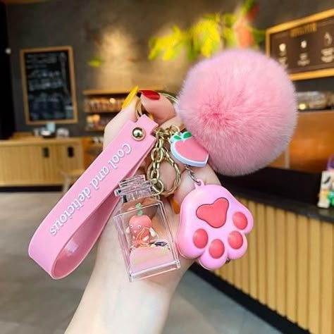 Milk Keychain, Cat Claw Nails, Teacup Cats, Crystal Keychain, Keychain Cute, Kawaii Accessories, Key Bag, Cute Keychain, Milk Bottle