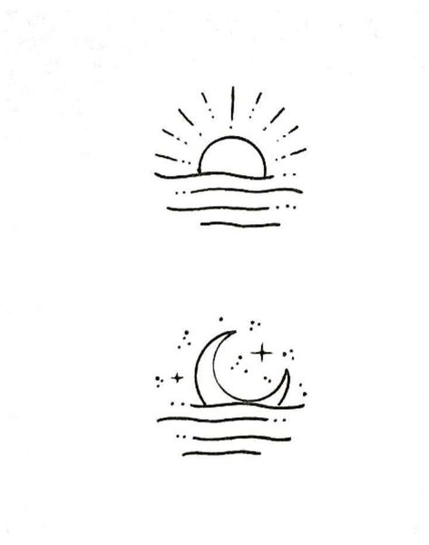 The sun and moon represents a blend, as they intertwine with one another, it silhouettes the relationship between lovers, friends, or even family. Sun And Moon Minimalist, Moon Minimalist, Infected Tattoo, Family First Tattoo, Easy Tattoos, Moon Sun Tattoo, Tattoo Quotes About Life, Cute Simple Tattoos, Garlic Steak